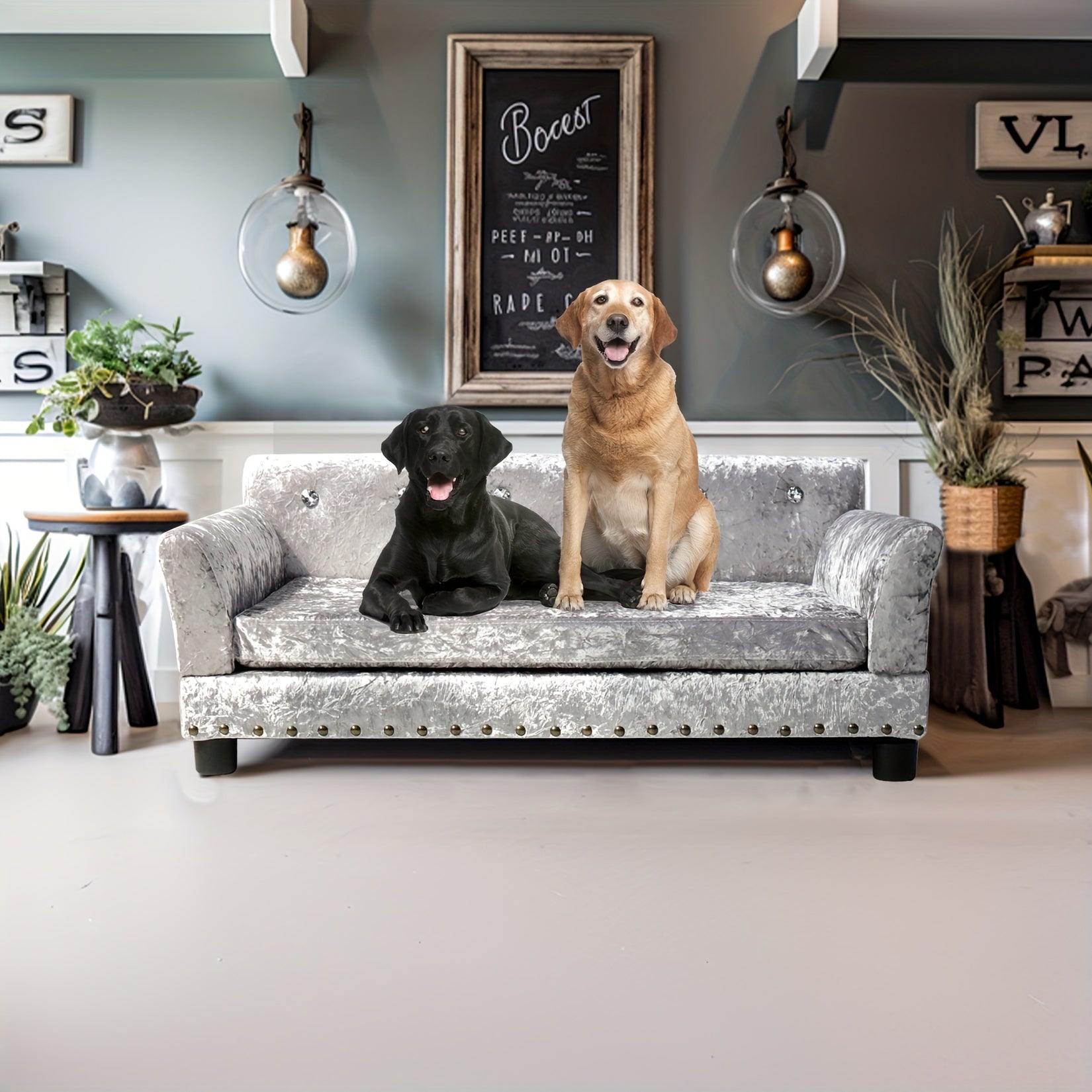 Schlafsofa für Haustiere: Deluxe-Hundecouch, holländisches Schlafsofa mit Samtpolsterung